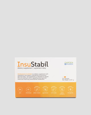 Nahrungsergänzungsmittel für einen normalen Zuckerspiegel und Stoffwechsel InsuStabil Gardenpharm 30 Kapseln - 1