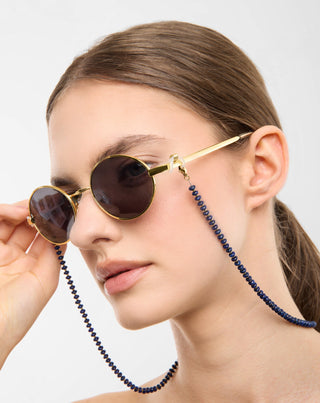 Vergoldete Brillenkette mit Lapislazuli Mys_2 - 2